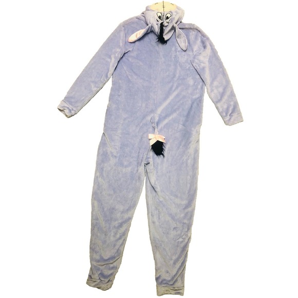 Disney Eeyore Hooded One Piece Sleepwear Pajamas Jump Suit Adult M - Picture 2 of 10